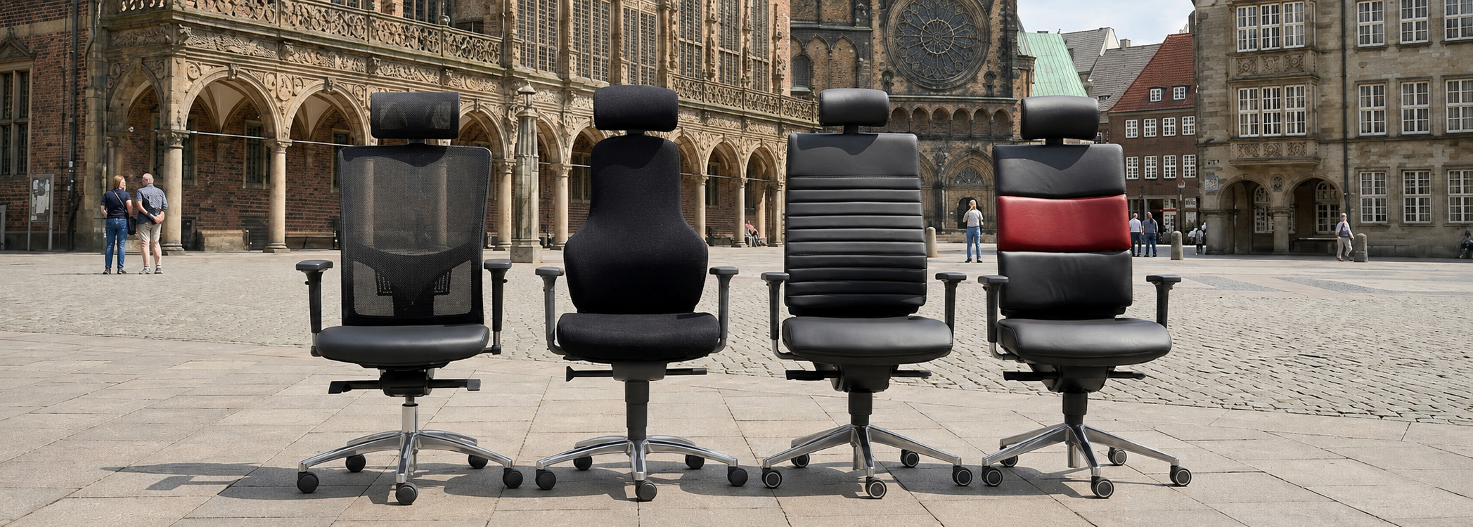 Vier schwarze Schreibtischstühle von SITWELL