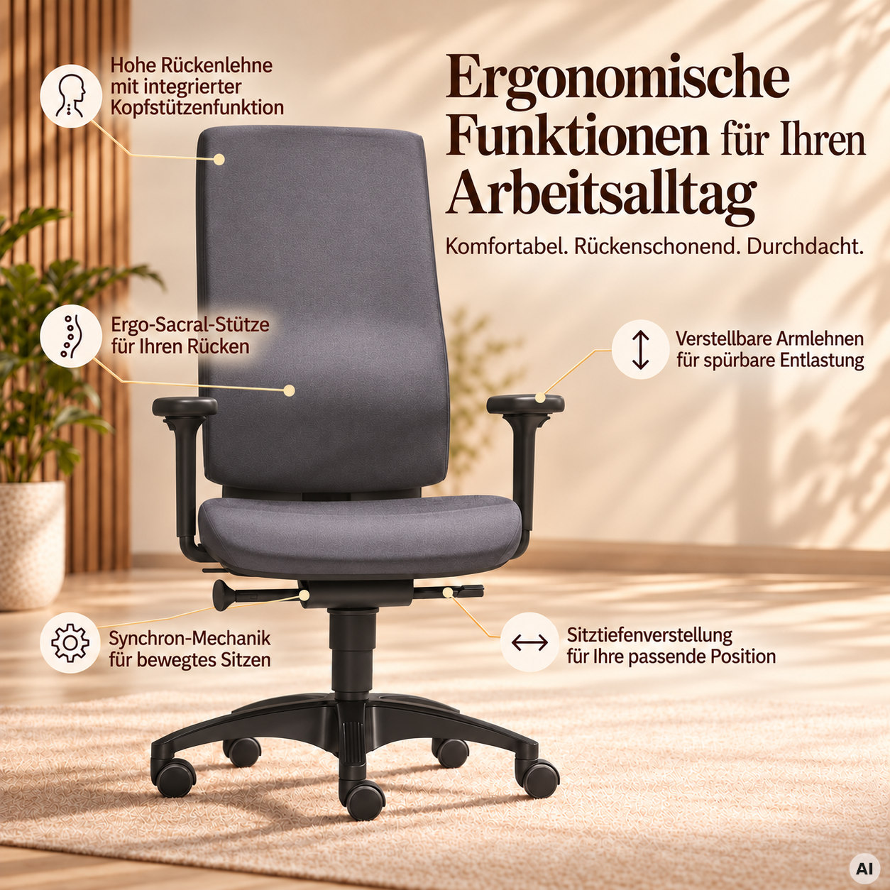 Cube Balance M - Hochwertiger Profi Bürostuhl