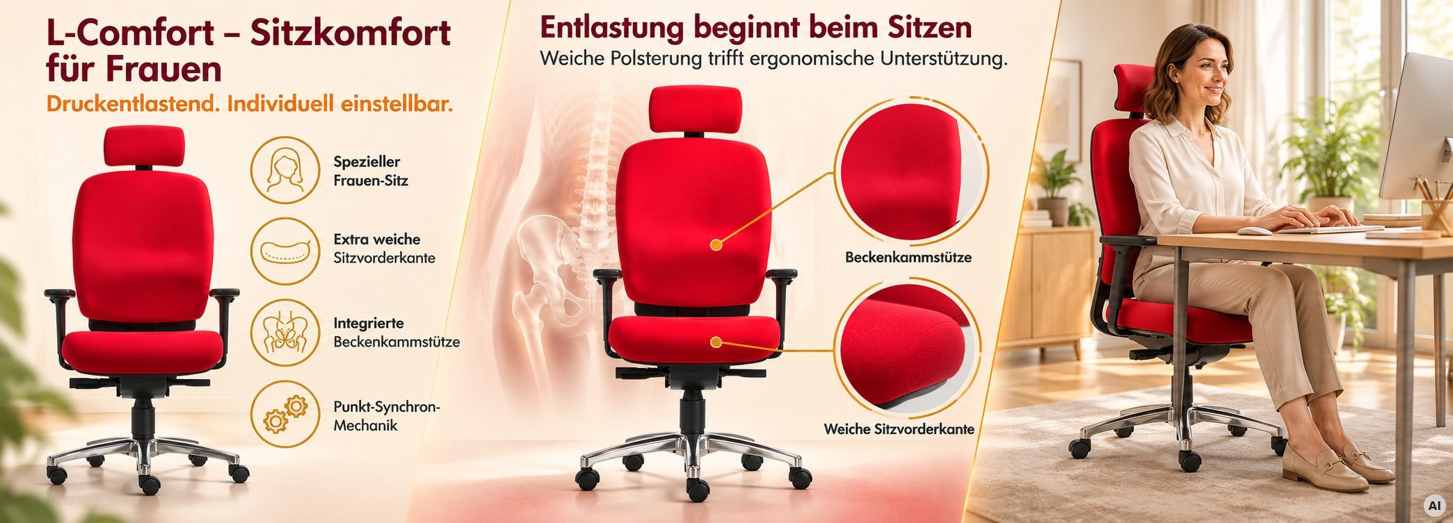 blauer Bürostuhl mit schönem Ambiente
