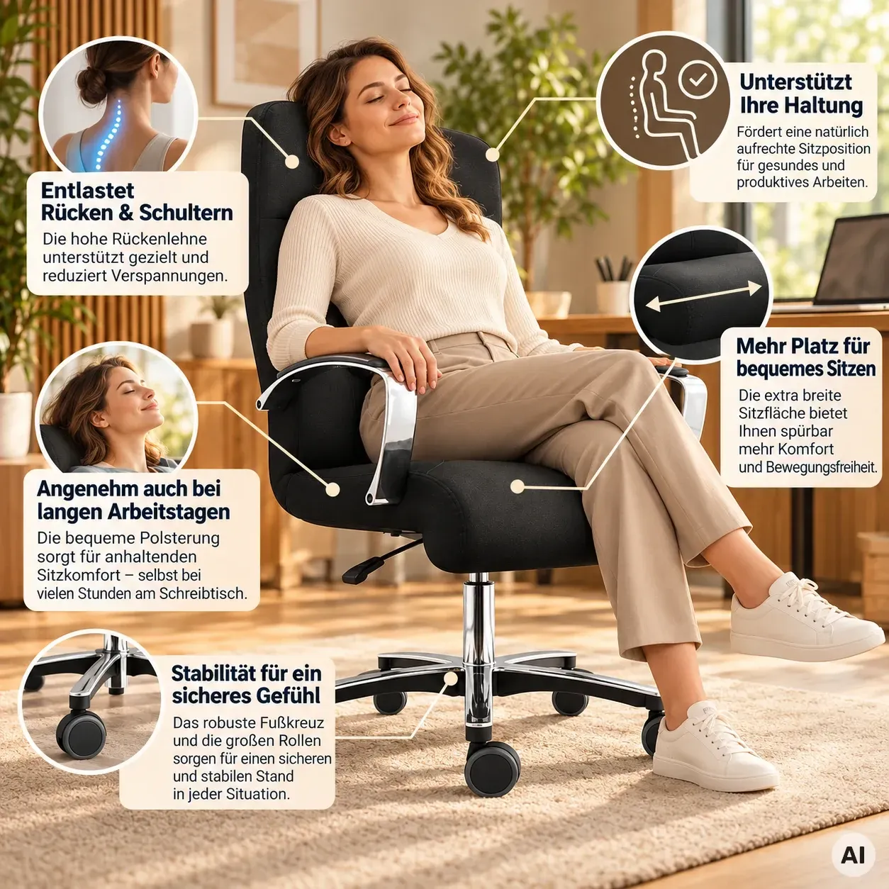 PETA Hochlehner - Ergonomischer XXL Chefsessel