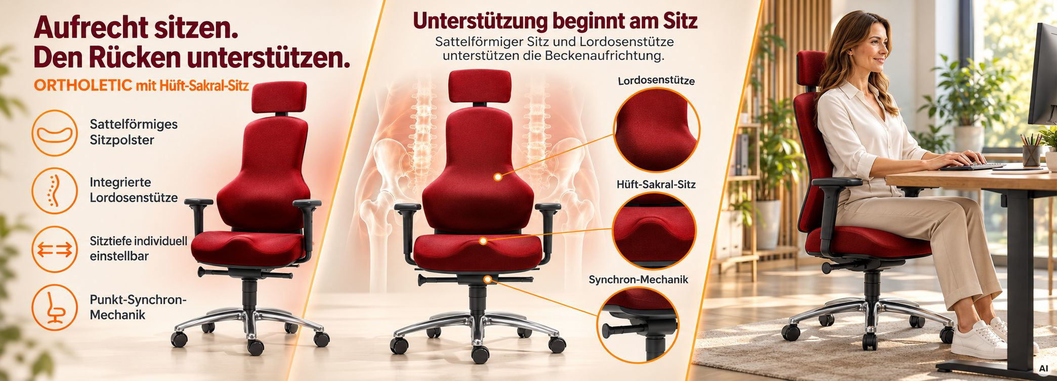 blauer Bürostuhl mit schönem Ambiente