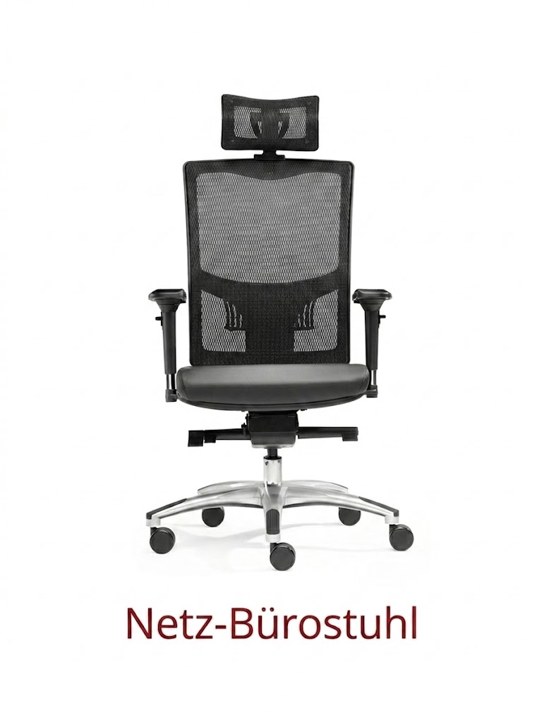 Schwarzer Netz-Bürostuhl