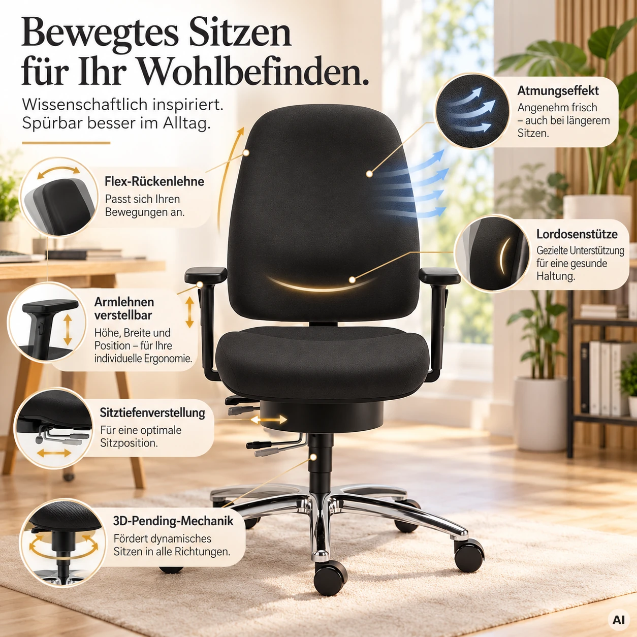 Flex Wellness - Bürostuhl aus der Schlafforschung