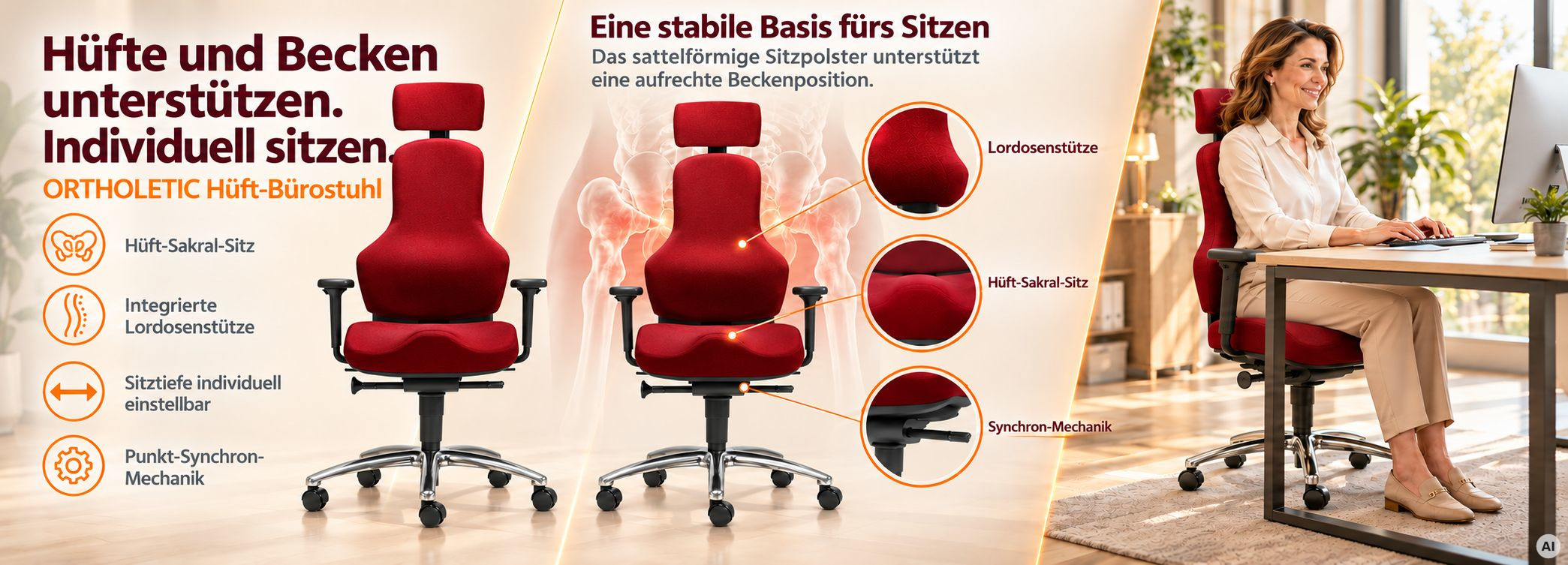 blauer Bürostuhl mit schönem Ambiente