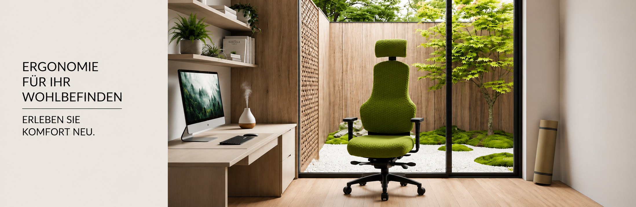 Grüner Bürostuhl in modernen Büro